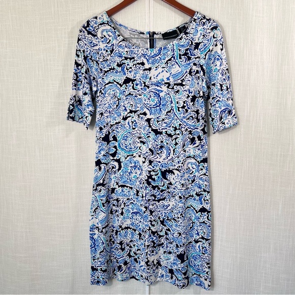Cynthia Rowley Soft Slit Hem & Sleeve Paisley Floral Summer Mini Dress Sz S - Picture 1 of 12